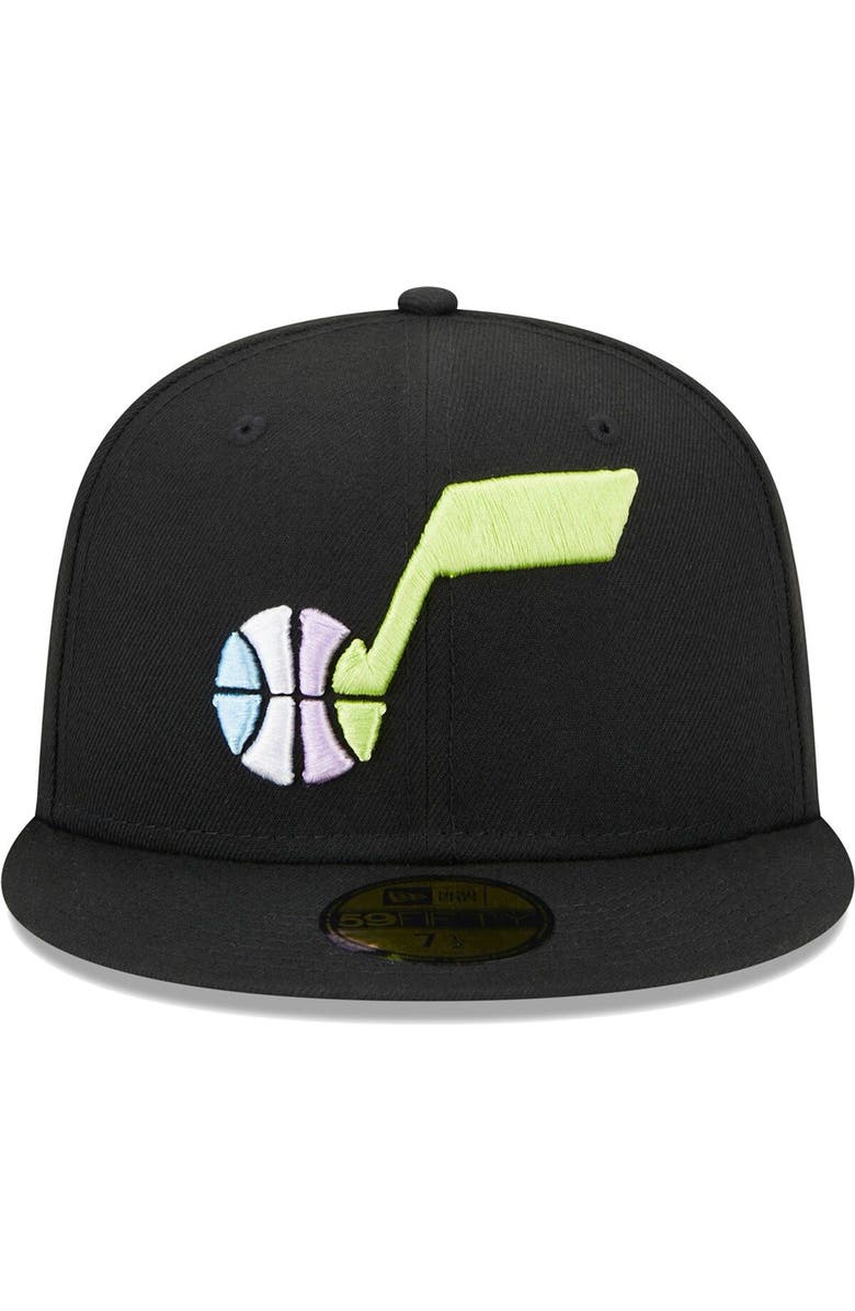 New Era Men's New Era Black Utah Jazz Color Pack 59FIFTY Fitted Hat, Alternate, color, 