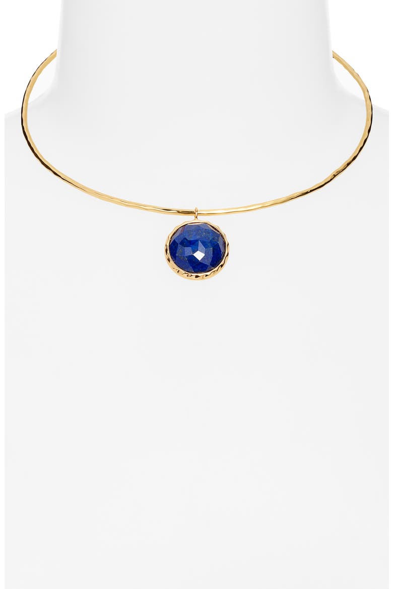 Lapis Pendant Collar Necklace, Alternate, color, BLUE