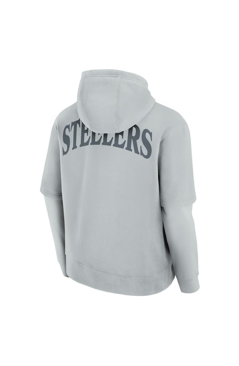 FANATICS Unisex Fanatics  Gray Pittsburgh Steelers Sleek Elements Pullover Hoodie, Alternate, color, Gray
