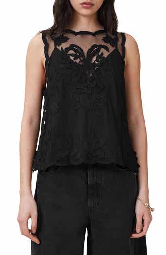AllSaints Rye Embroidered Sleeveless Top