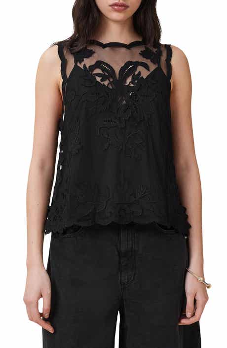 AllSaints Rye Embroidered Sleeveless Top