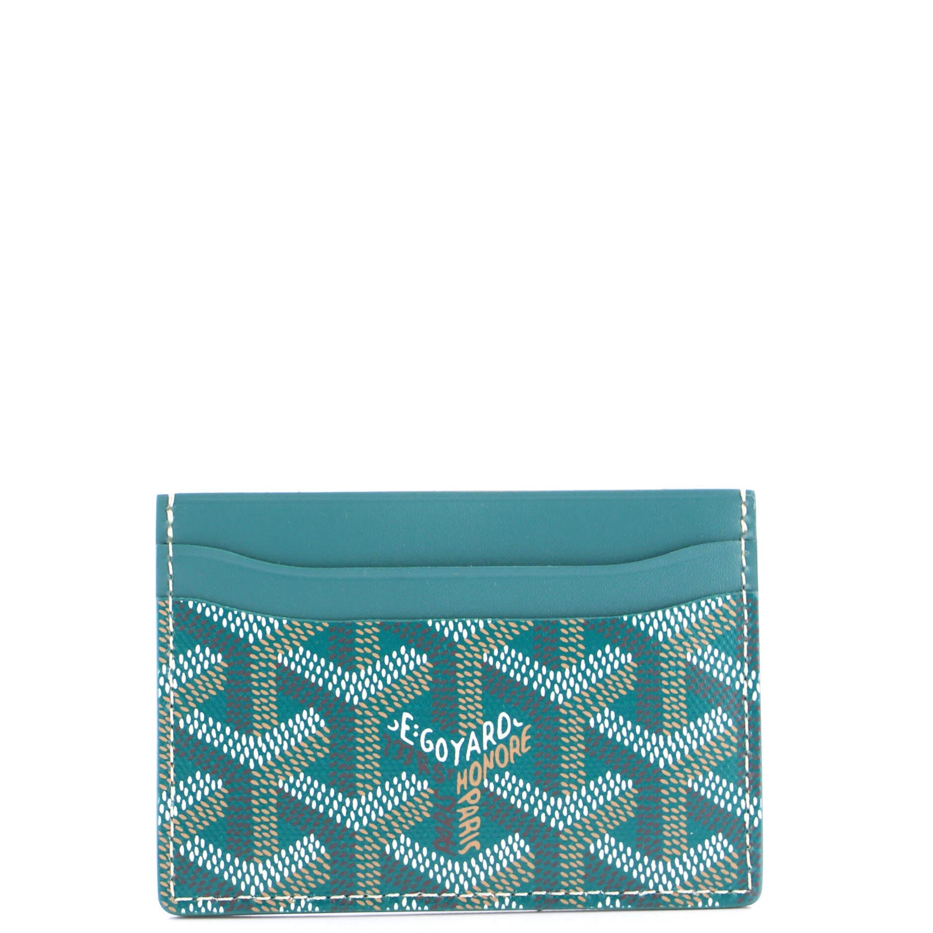 Pre-Owned Goyard Saint Sulpice Card Holder Coated Canvas, Alternate, color, Green