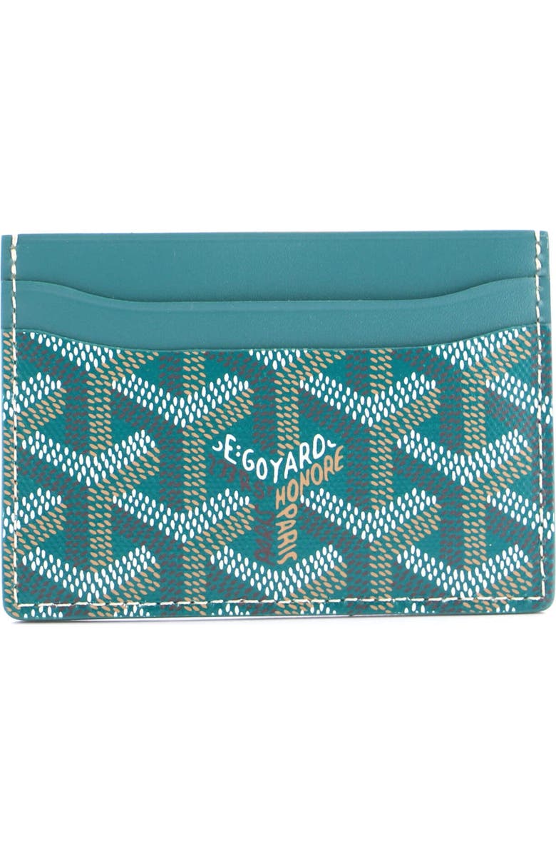 Pre-Owned Goyard Saint Sulpice Card Holder Coated Canvas, Alternate, color, Green