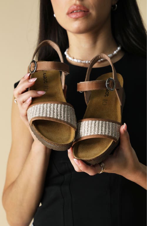 Naot Cecile Wedge Sandal In Latte Brown Leather/sand