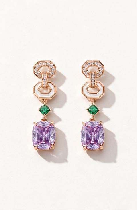 Geometric Linked Statement Drop Earrings