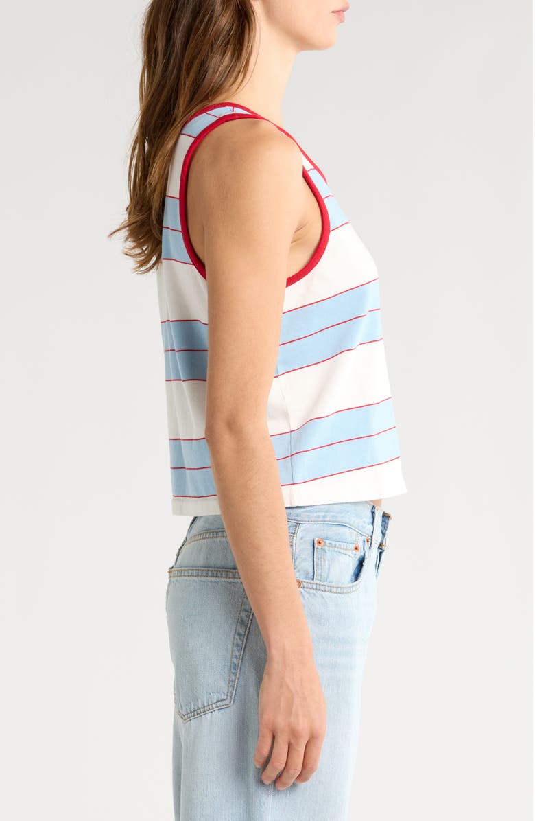 Re/Done Bama Stripe Cotton Tank, Alternate, color, Pacific Stripe