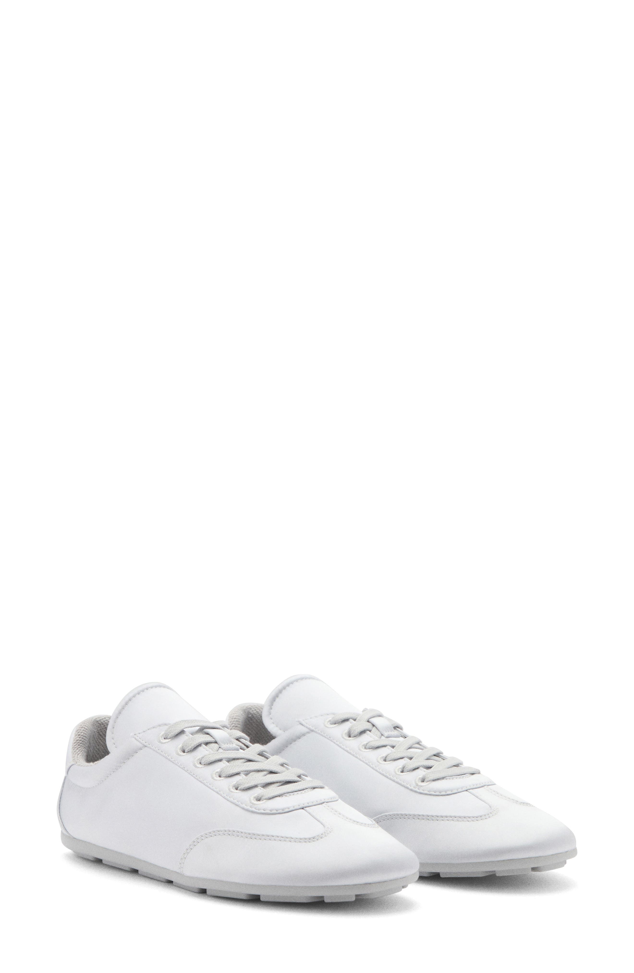 MANGO Satin Sneaker, Main, color, Silver