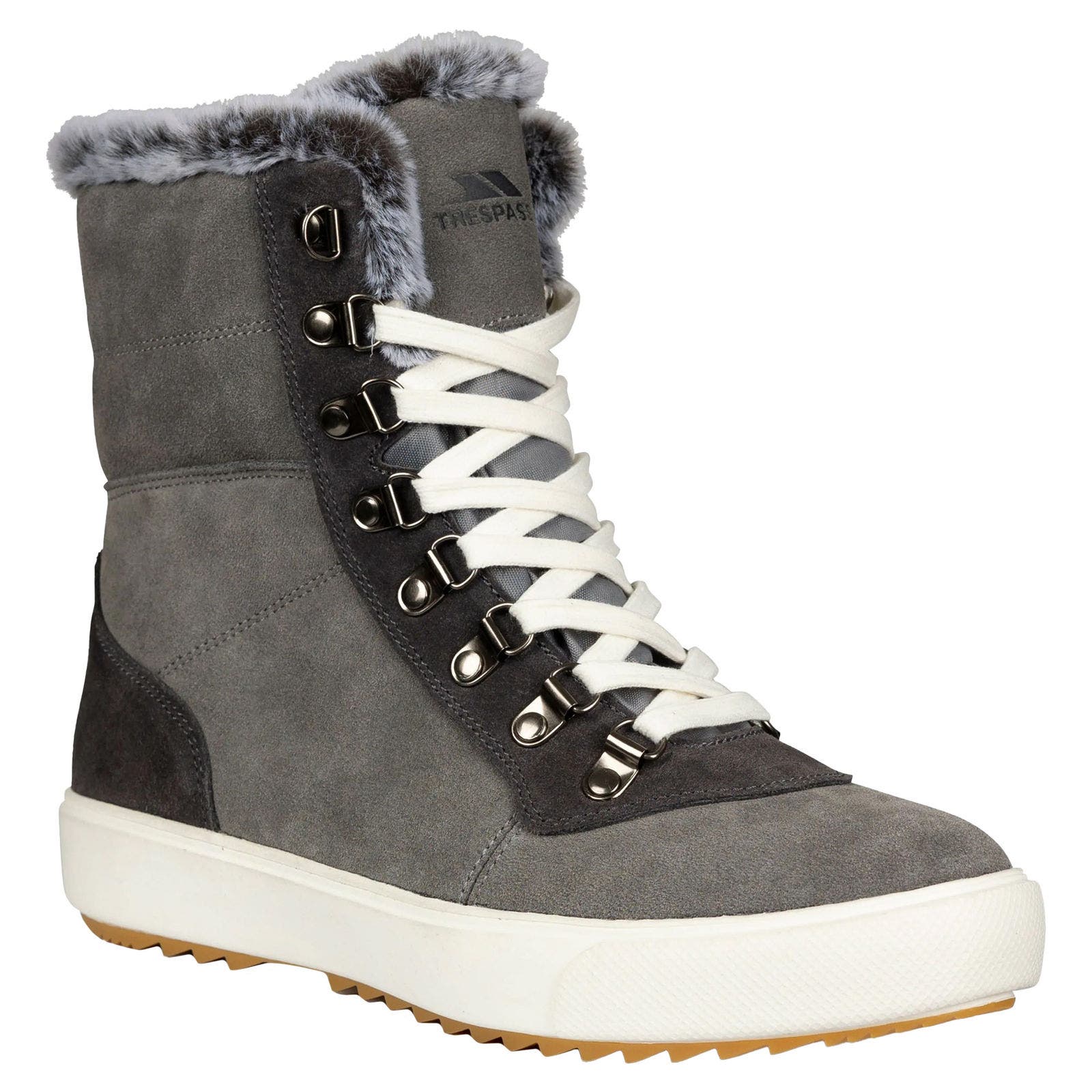 Korinna Suede Lace Up Snow Boots, Main, color, Gray