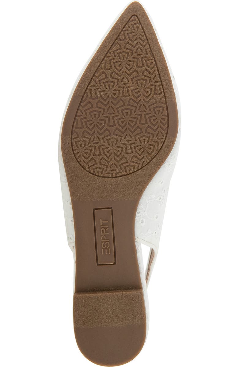 Esprit Petria Slingback Flat, Alternate, color, White Eyelet