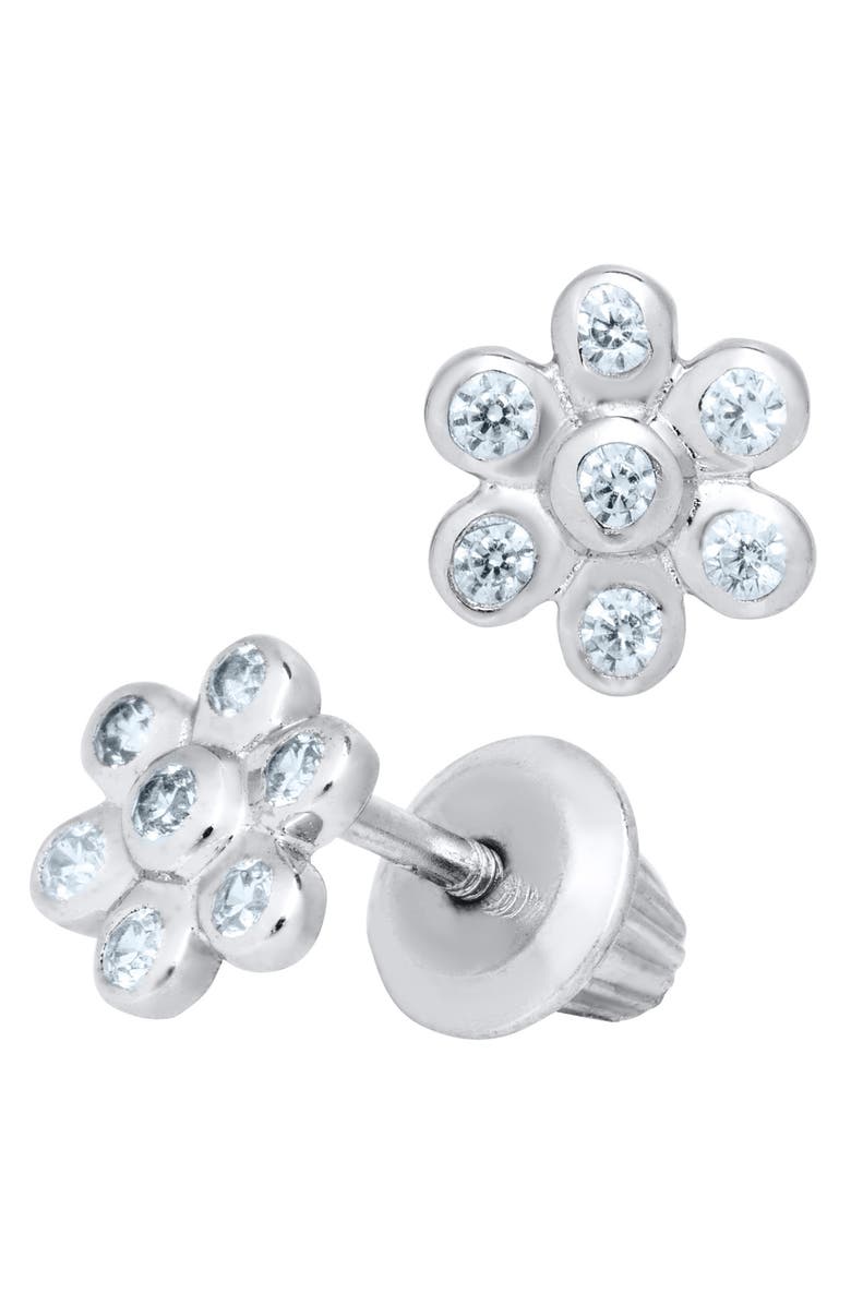 Mignonette Sterling Silver Flower Earrings, Alternate, color,