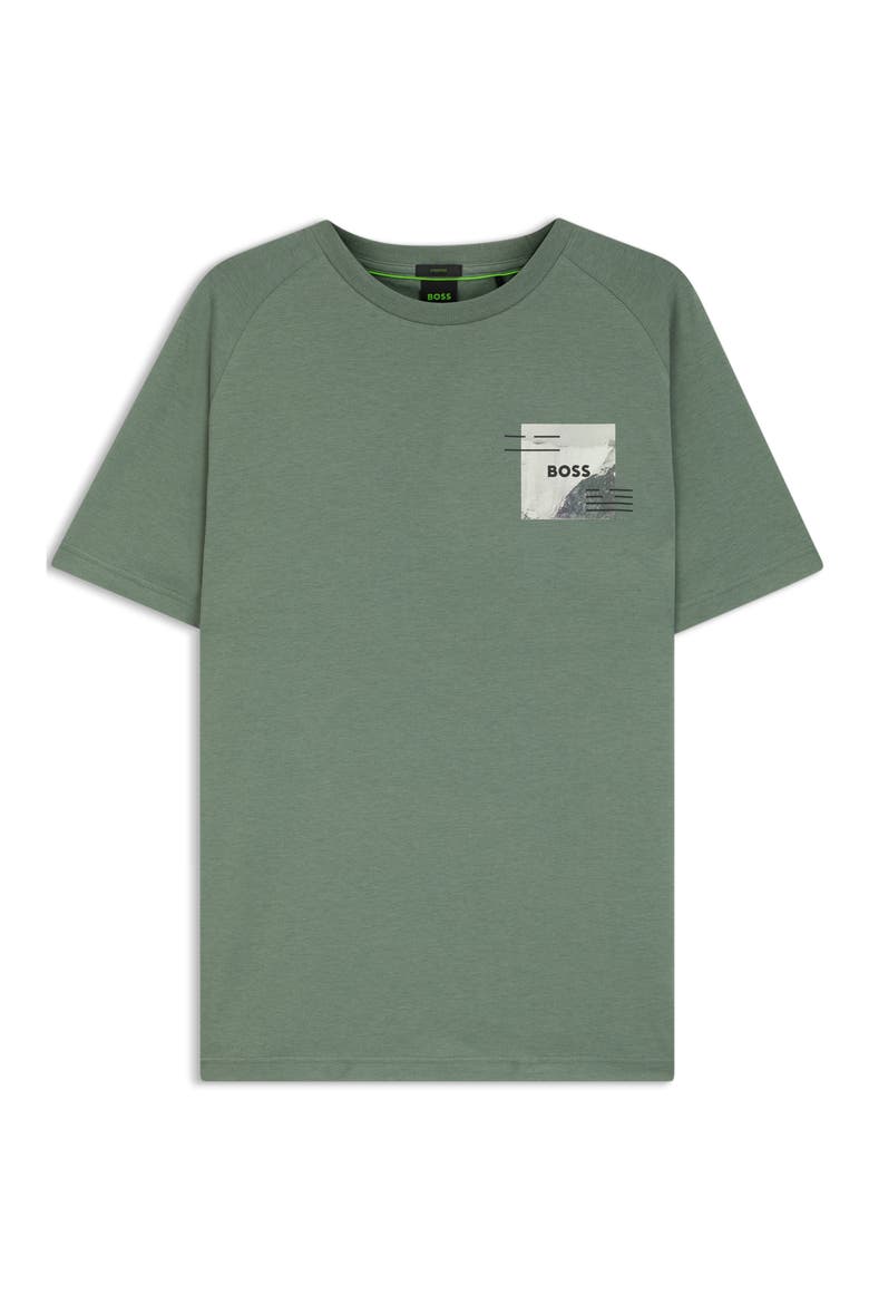 Stripe Zone Stretch Cotton Blend Graphic T-Shirt, Alternate, color, OPEN GREEN