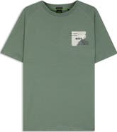 BOSS Stripe Zone Stretch Cotton Blend Graphic T-Shirt