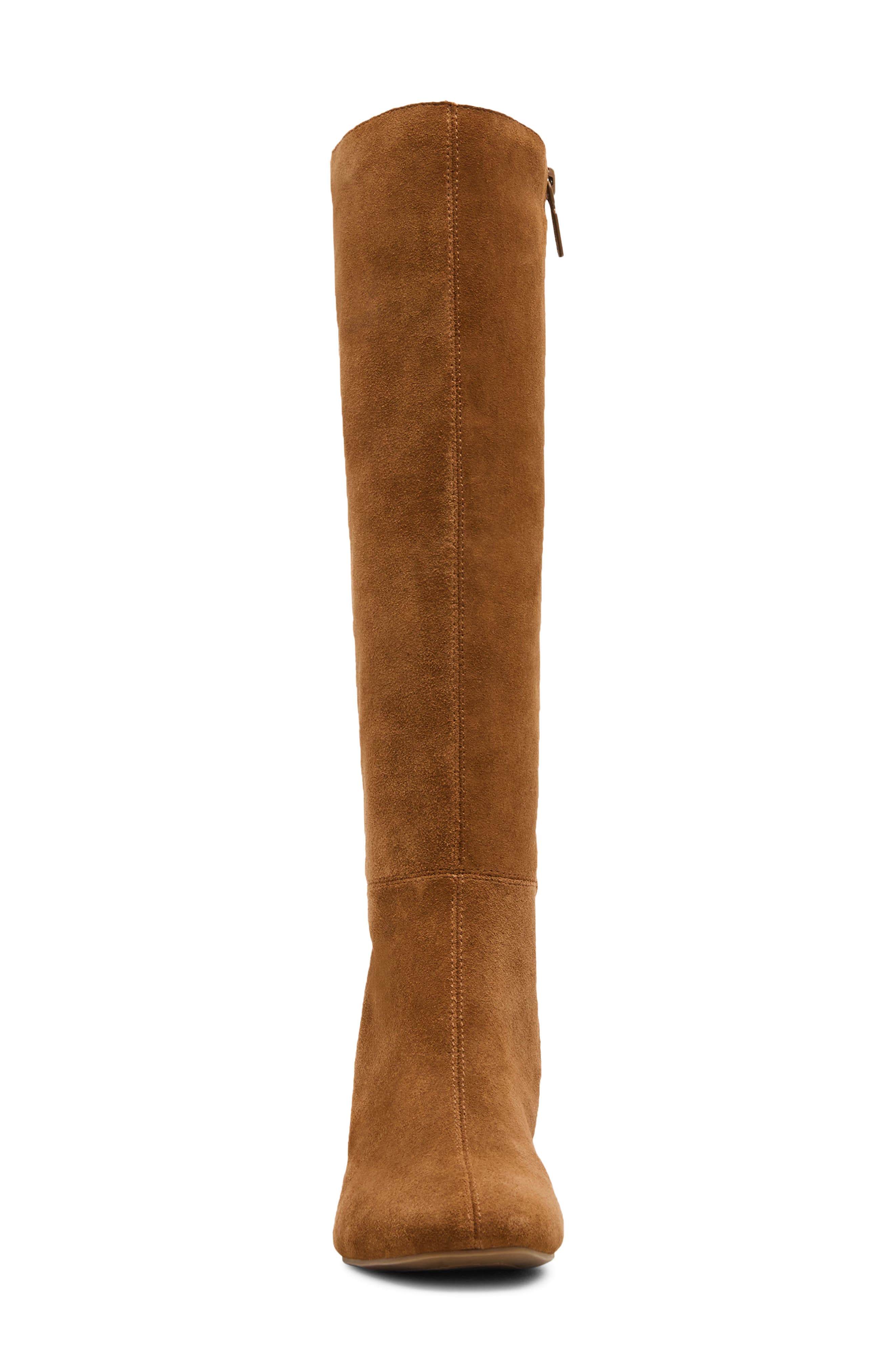 Breena Waterproof Wedge Leather Boot, Alternate, color, CAMEL SUEDE