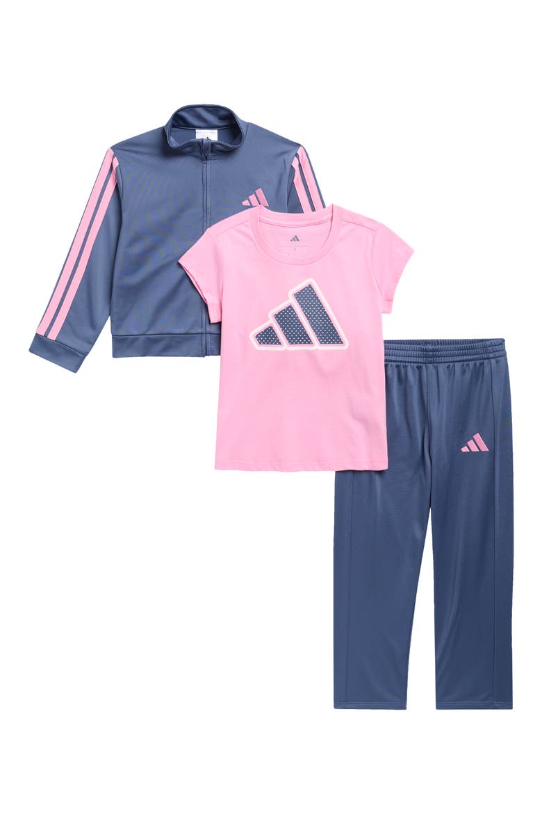 Kids' 3-Piece Tricot Jacket, T-Shirt & Track Pants Set, Main, color, PRELOVED INK
