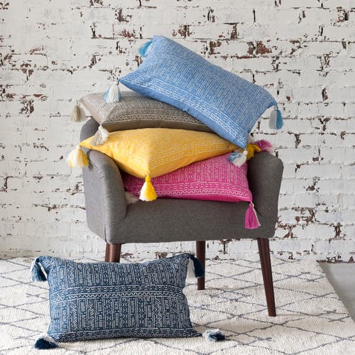 C & F Home C&f Home Cyrus Woven Tasseled Cotton Decorative Throw Pillow, Get In Blue