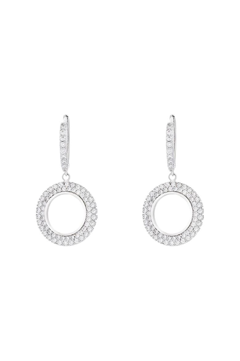 Amelia Cubic Zirconia Dangle Earrings, Main, color, Silver