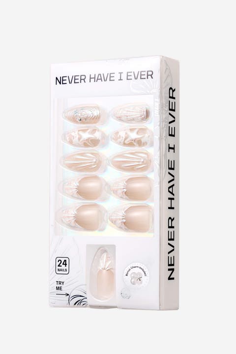 Pearly Girl Almond Press on Nails