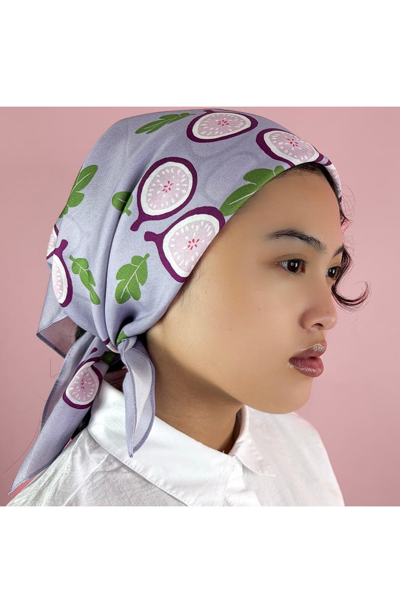 Centinelle Fig Cotton Silk Bandana, Alternate, color, Purple