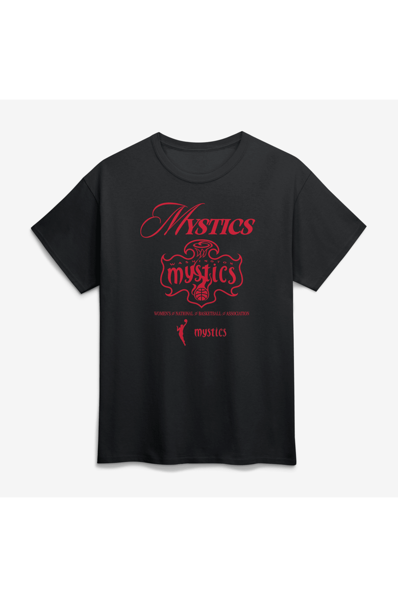 Unisex Logo Athletic Black Washington Mystics In Motion T-Shirt, Alternate, color, Black