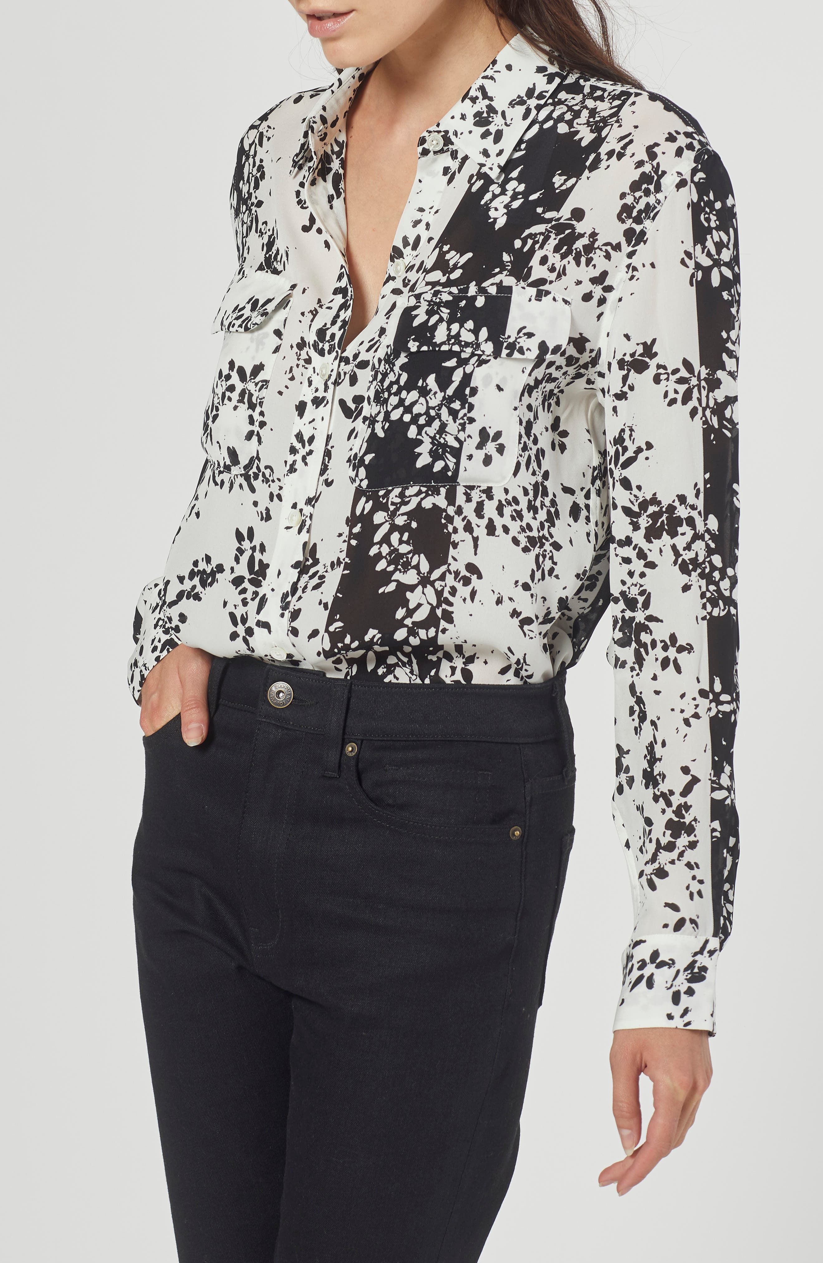 Equipment Signature Floral Silk Blouse (Women) | Nordstromrack