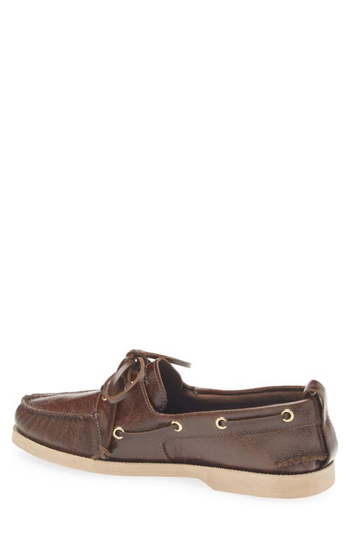 Golden Goose Moc Toe Boat Shoe In Brown
