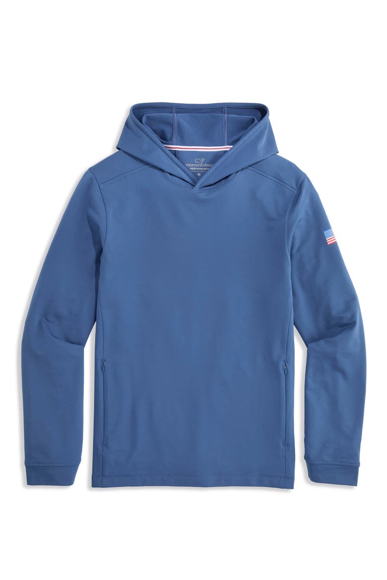 Clubhouse Performance Hoodie, Alternate, color, AMERICANA MOONSHINE