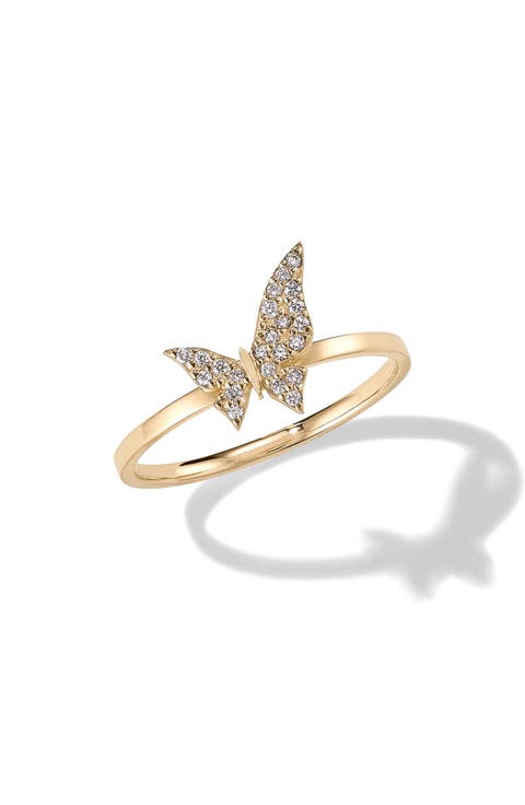 14K Gold Butterfly Ring
