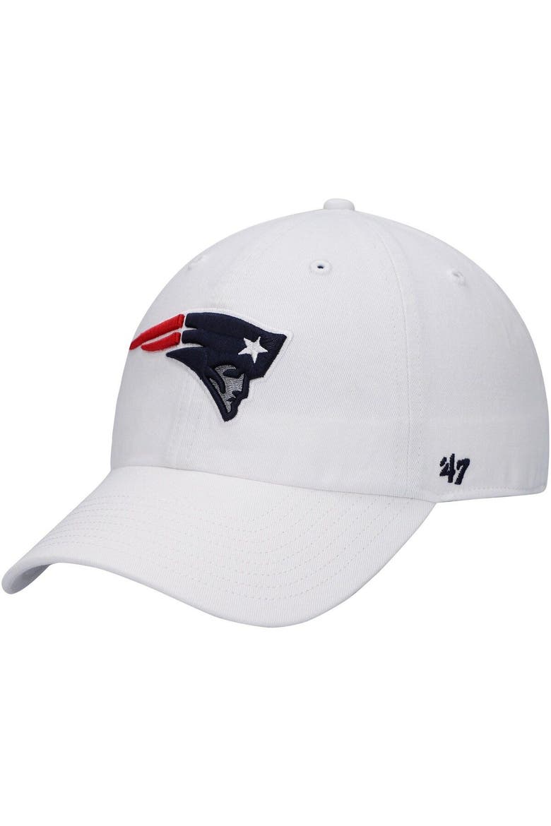 Men's '47 White New England Patriots Clean Up Adjustable Hat, Main, color, White