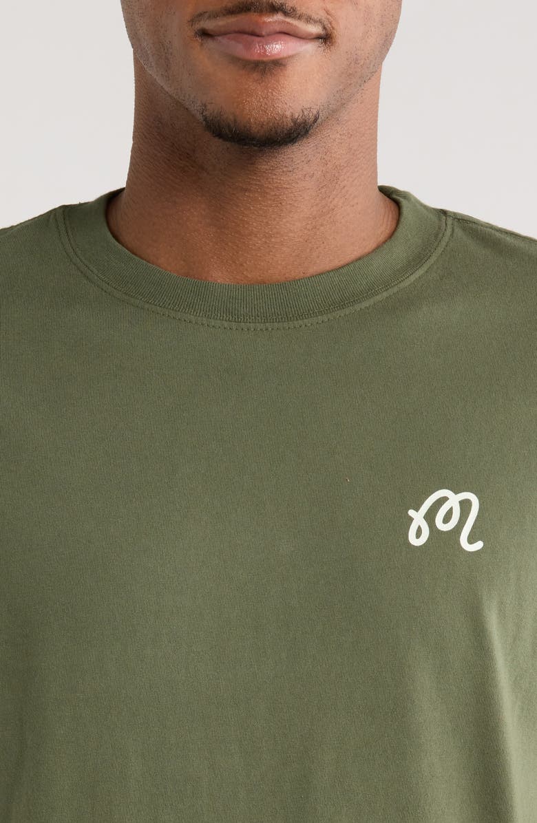 Malbon Golf Oakwood Logo Cotton T-Shirt, Alternate, color, Olivine