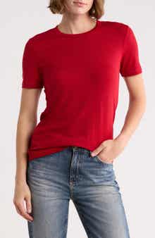 AG Women's Gray Boy Ribbed T-Shirt
