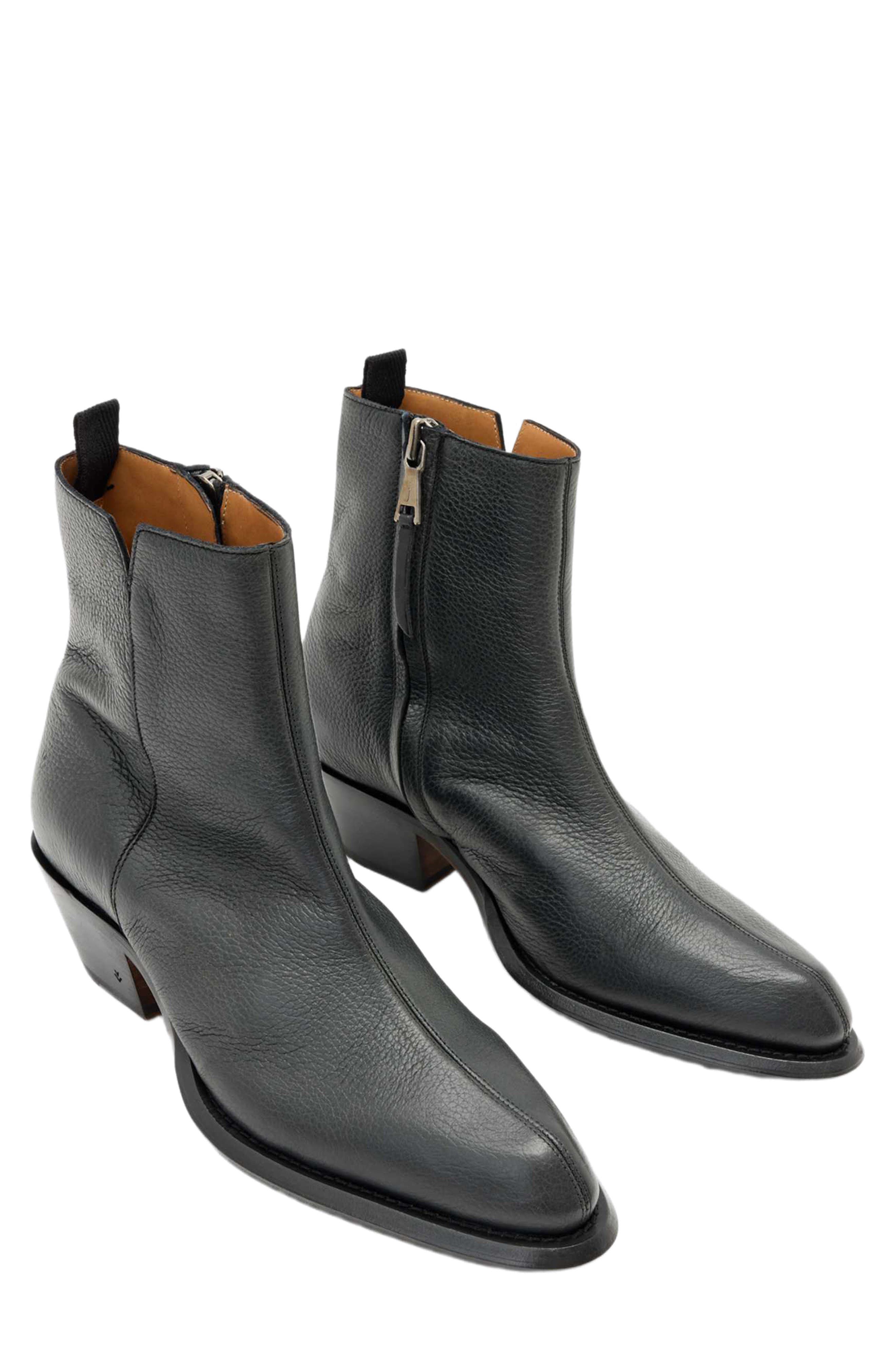 John Varvatos Wainwright Center Seam Genuine Calf Hair Boot, Main, color, Black