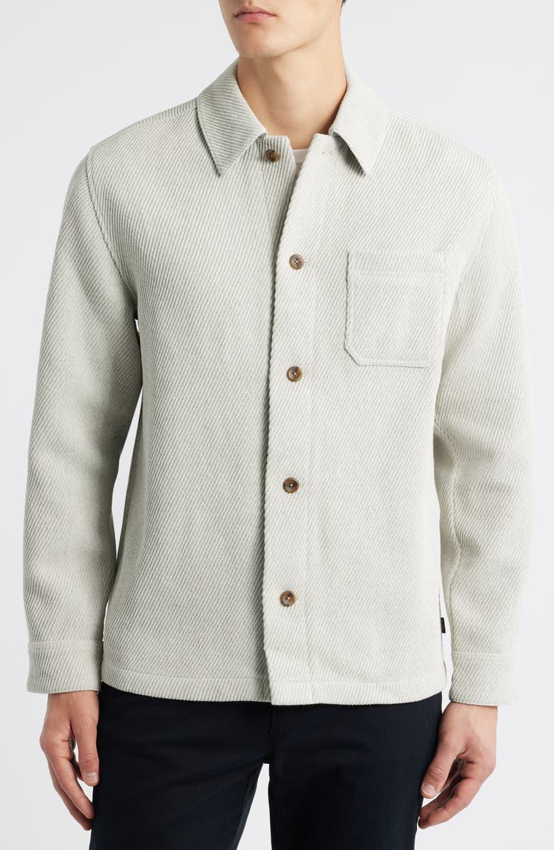 Les Deux Hamilton Twill Overshirt, Alternate, color, Snow Melange