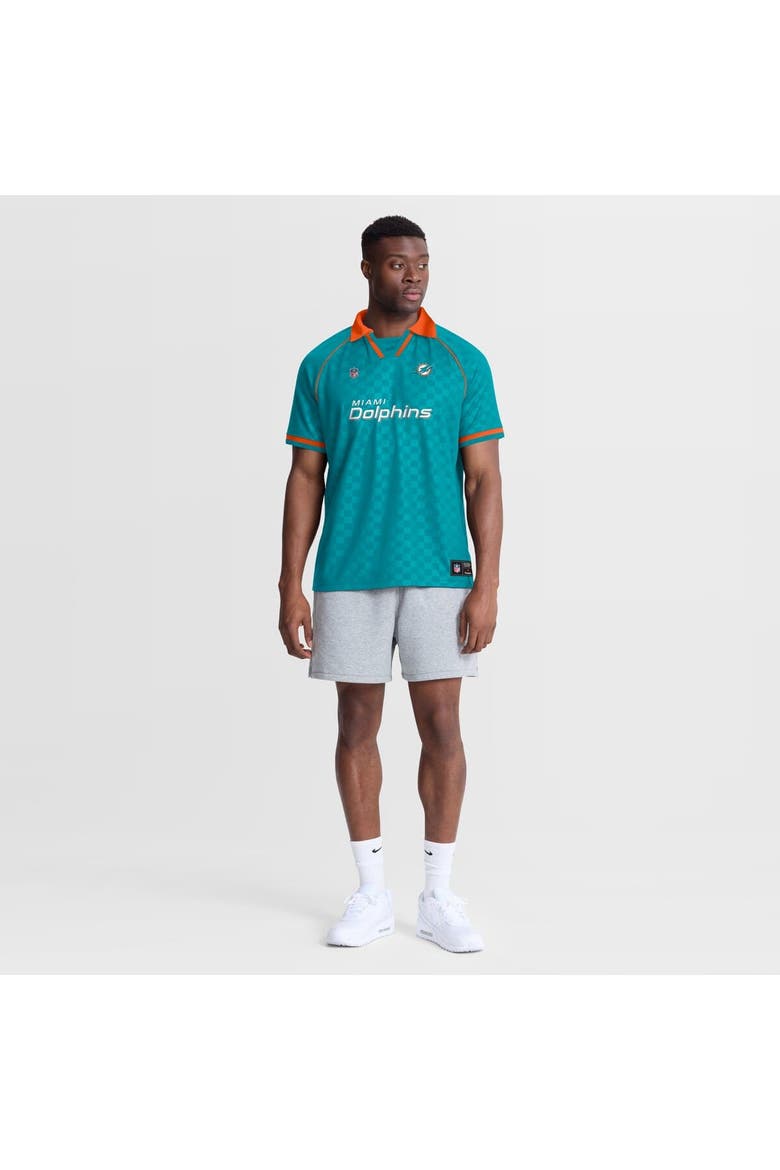 Men's Fanatics Aqua/Orange Miami Dolphins Homerun Raglan V-Neck Polo, Alternate, color, Aqua