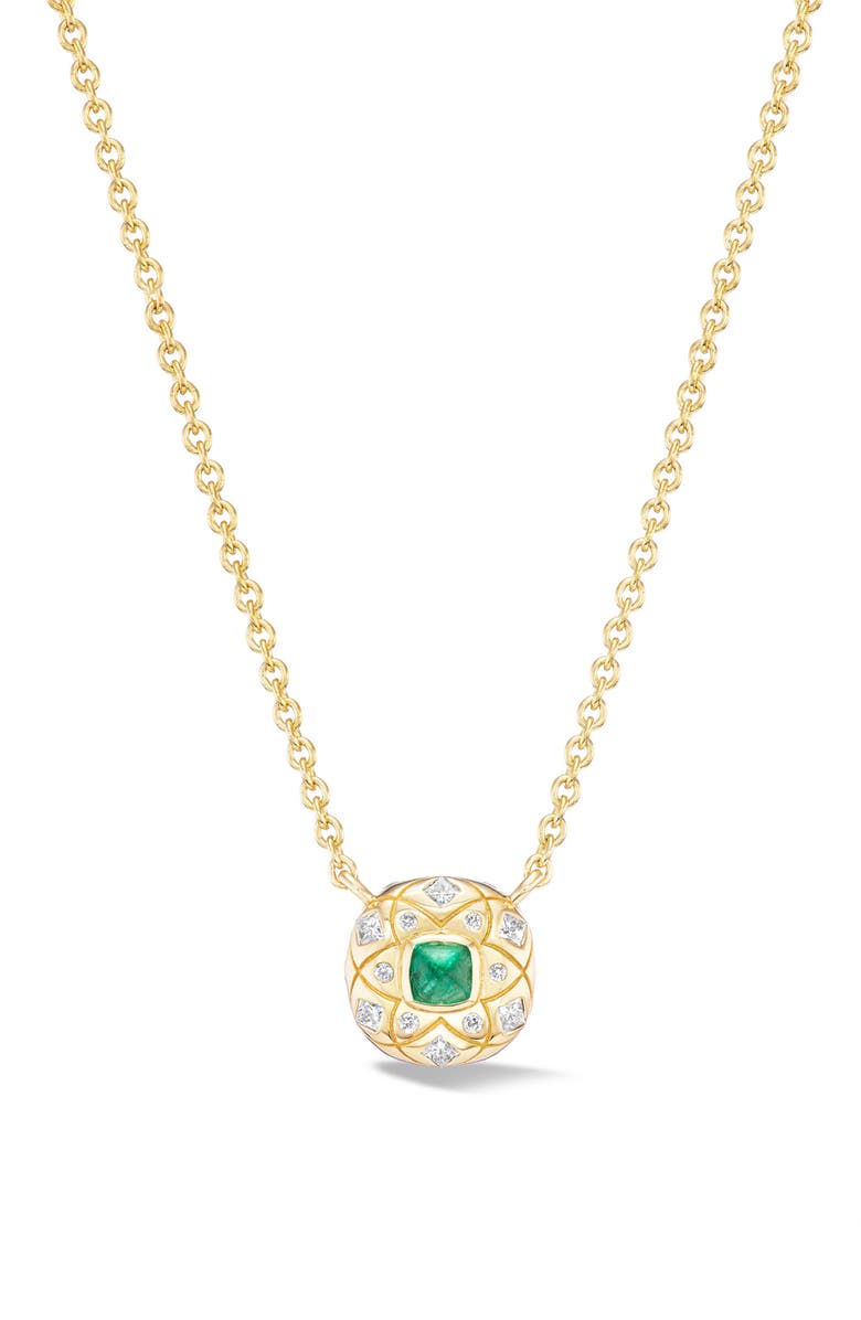Orly Marcel Mini Bliss Pendant Necklace, Main, color, Green