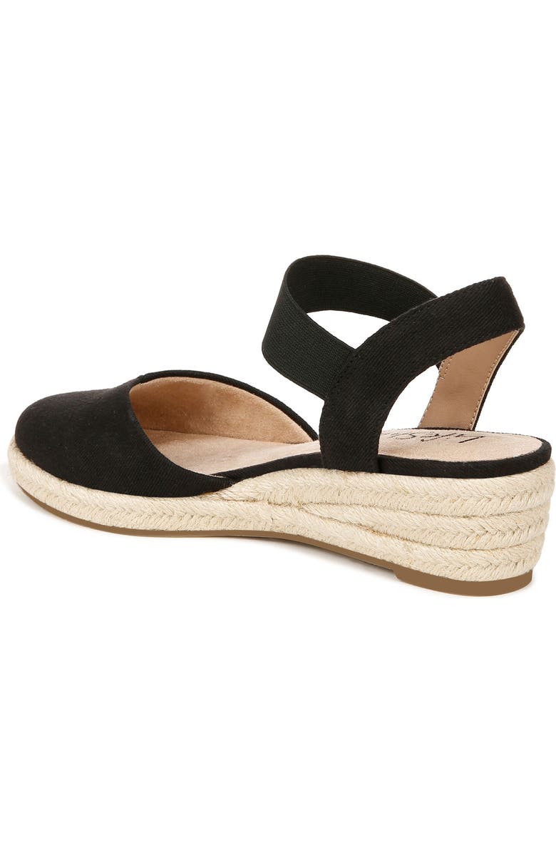 LifeStride Kimmie Ankle Strap Espadrille, Alternate, color, Black