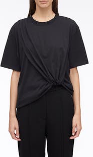 3.1 Phillip Lim Draped Cotton Jersey T-Shirt