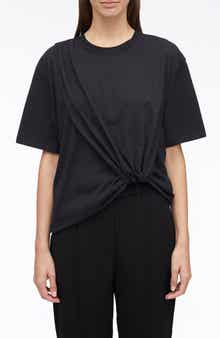 Draped Cotton Jersey T-Shirt