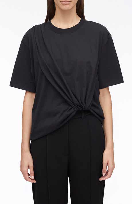 Draped Cotton Jersey T-Shirt
