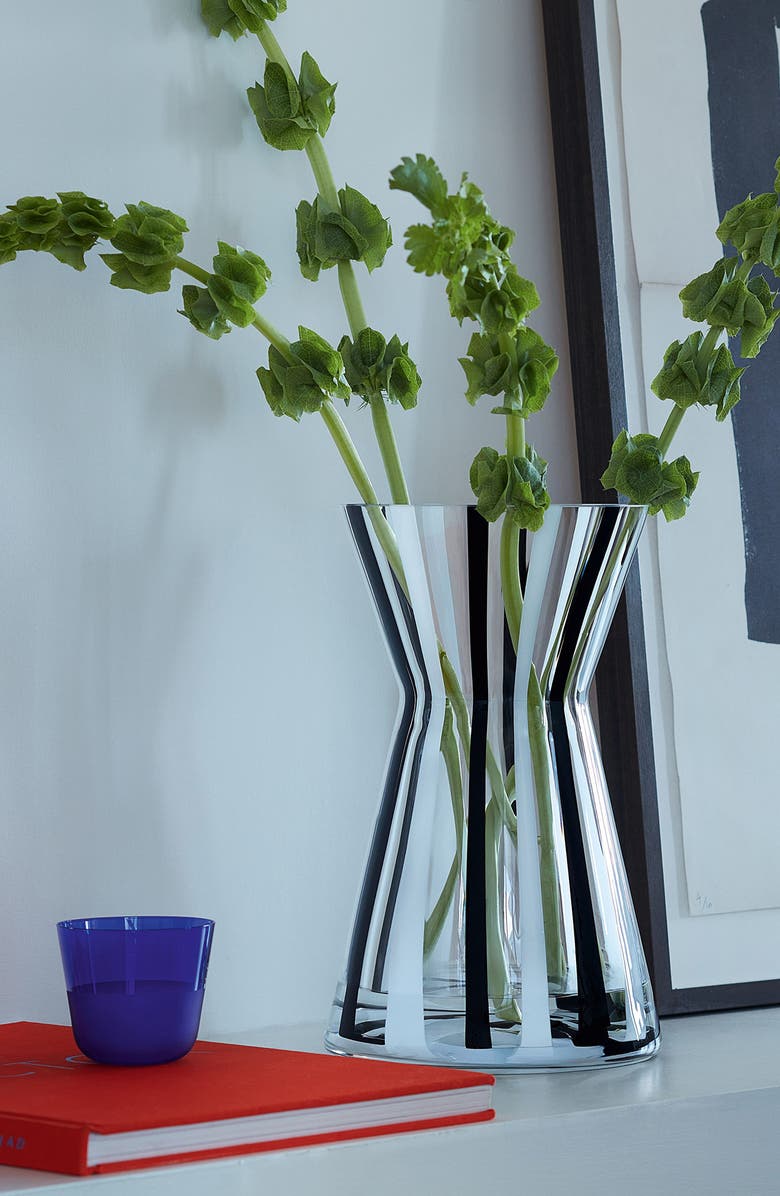 LSA Stripe 12.5-Inch Vase, Alternate, color, Black/ White