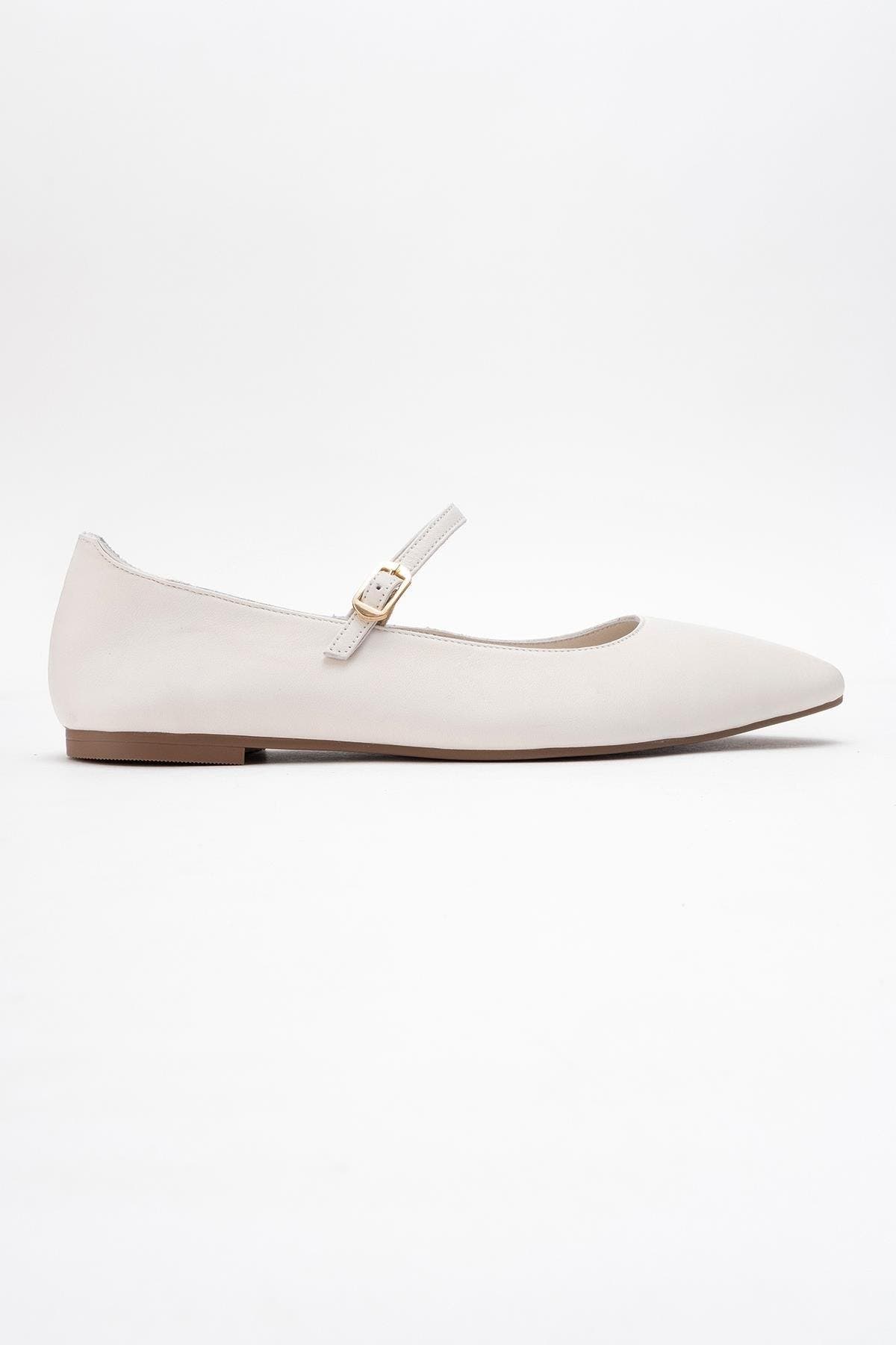 Lara Leather Mary Jane Flats, Alternate, color, Ecru