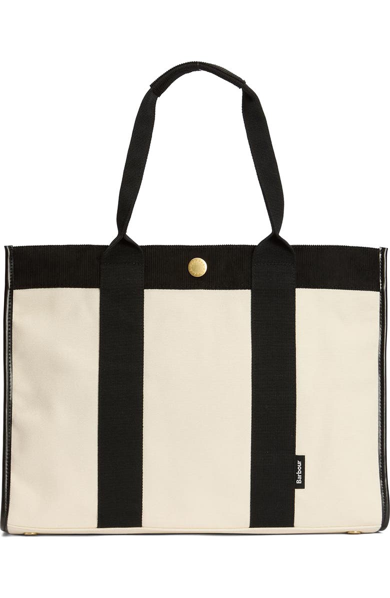 Barbour Large Selena Cotton Canvas Tote, Main, color, Ecru