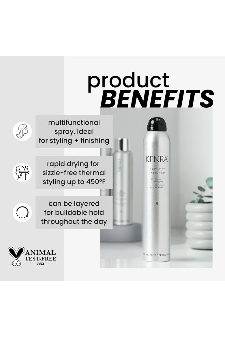 FAST DRY HAIRSPRAY 8OZ, Alternate, color, SILVER