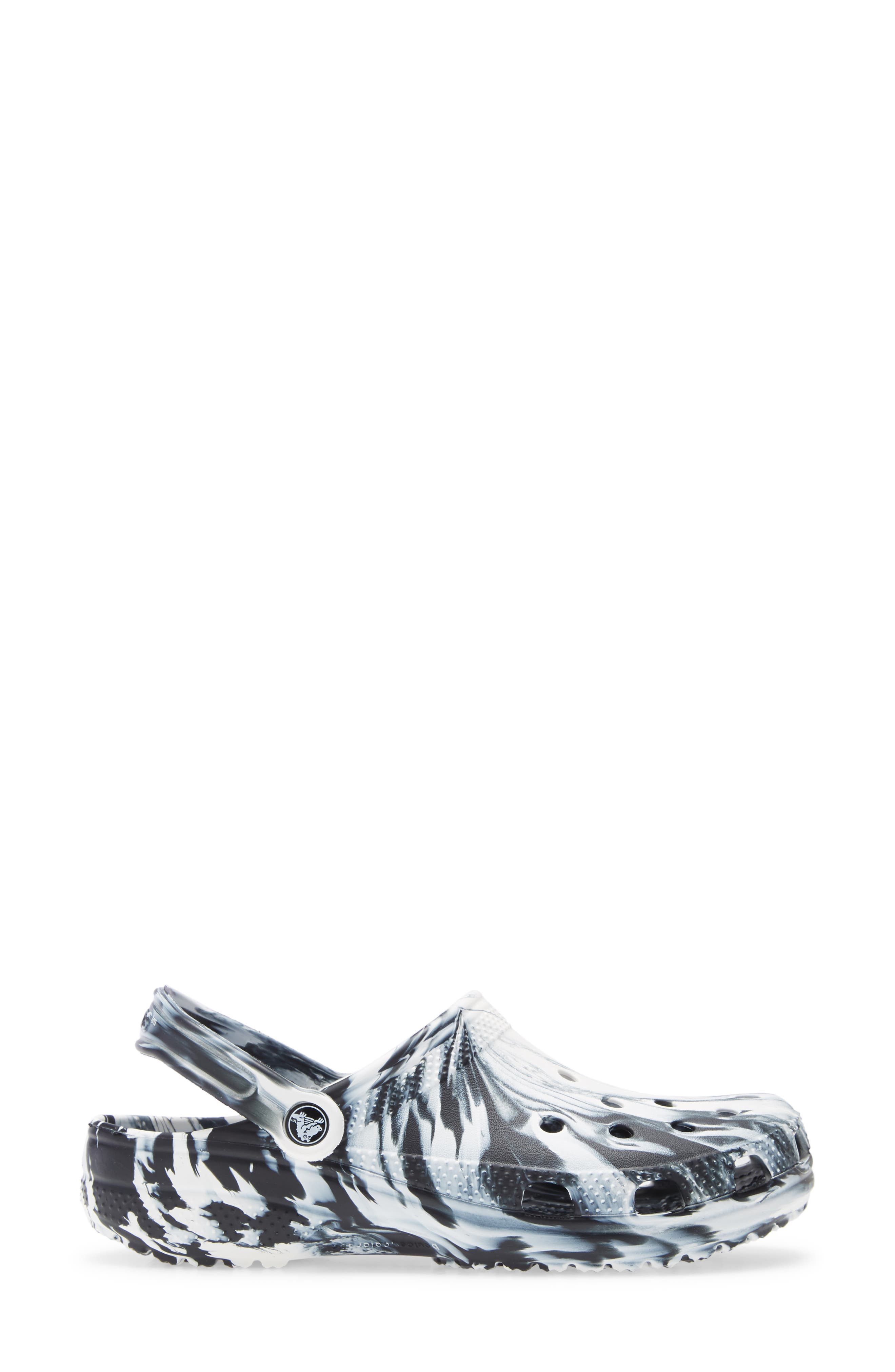 Classic Marbled Clog, Alternate, color, WHITE/ BLACK