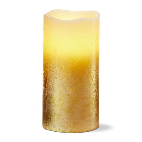 Shimmery Gold LED Flameless Pillar Candle Perfect for Everyday