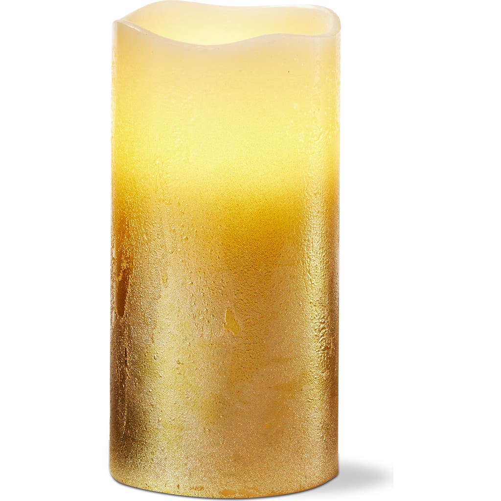 Tag Shimmery Gold Led Flameless Pillar Candle Perfect For Everyday