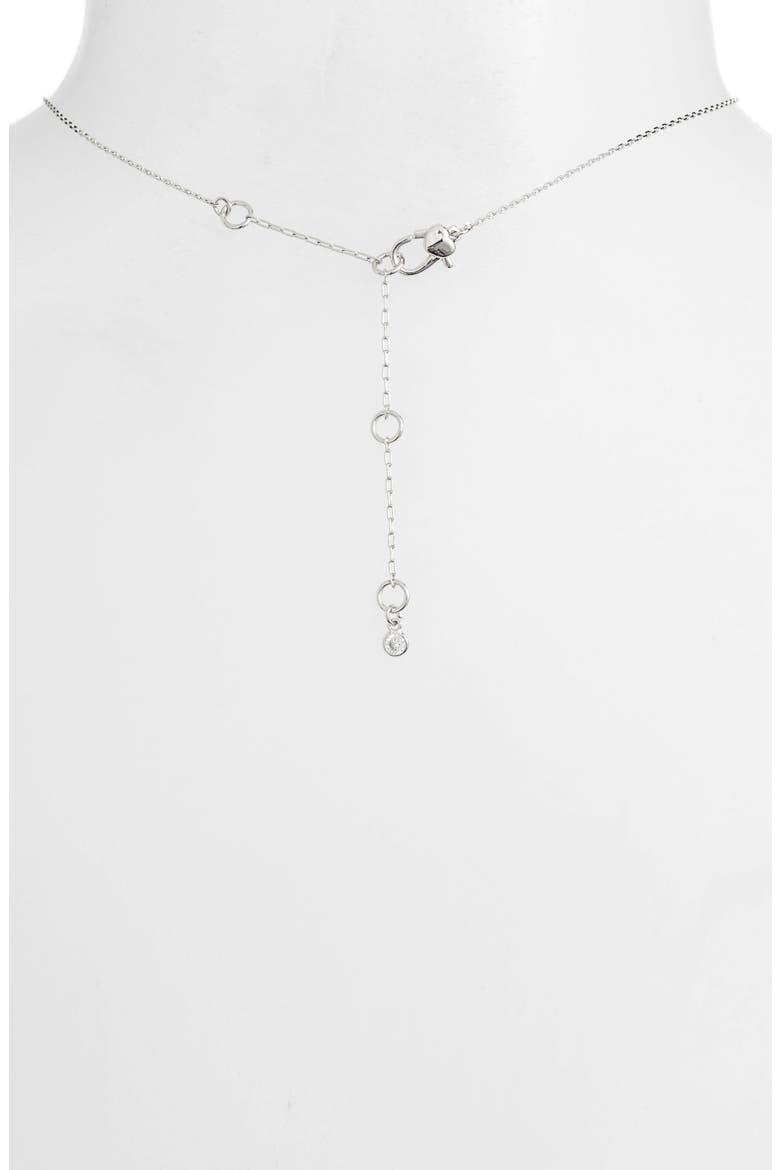 pavé round mini pendant necklace, Alternate, color, CLEAR/ SILVER