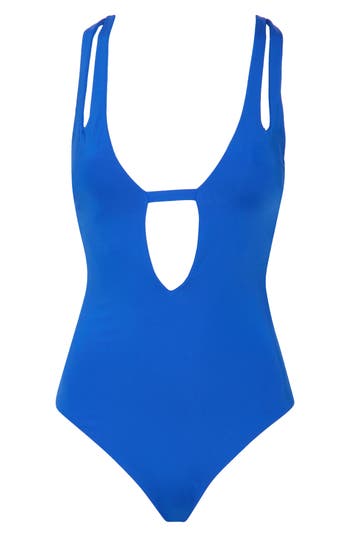 Shop Becca Deep V-neck Teardrop One-piece Swimsuit