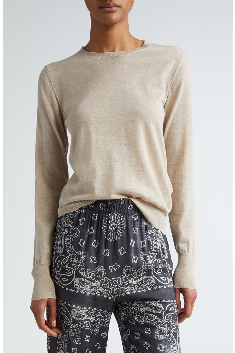 Golden Cotton Sweater, Main, color, TAN
