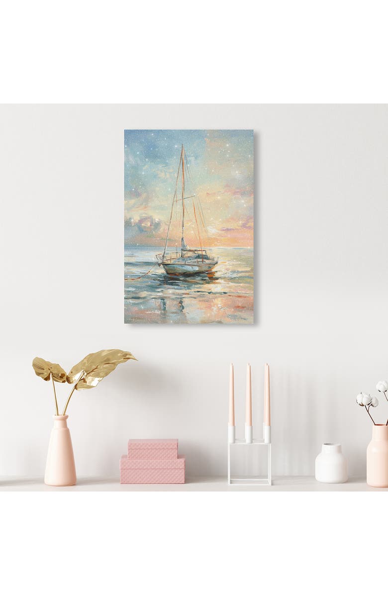 Wynwood Studio Boat On The Shore Canvas Wall Art, Alternate, color, Blue