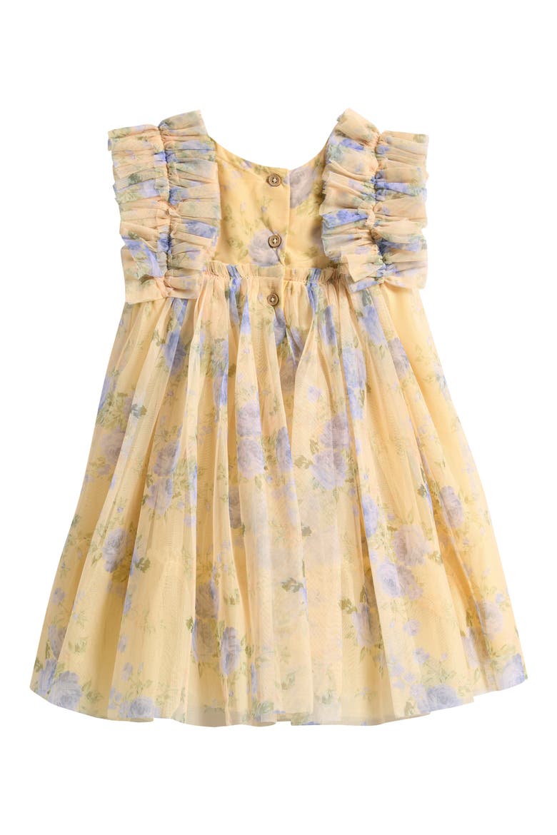 Kids' Floral Mesh Dress, Alternate, color, YELLOW